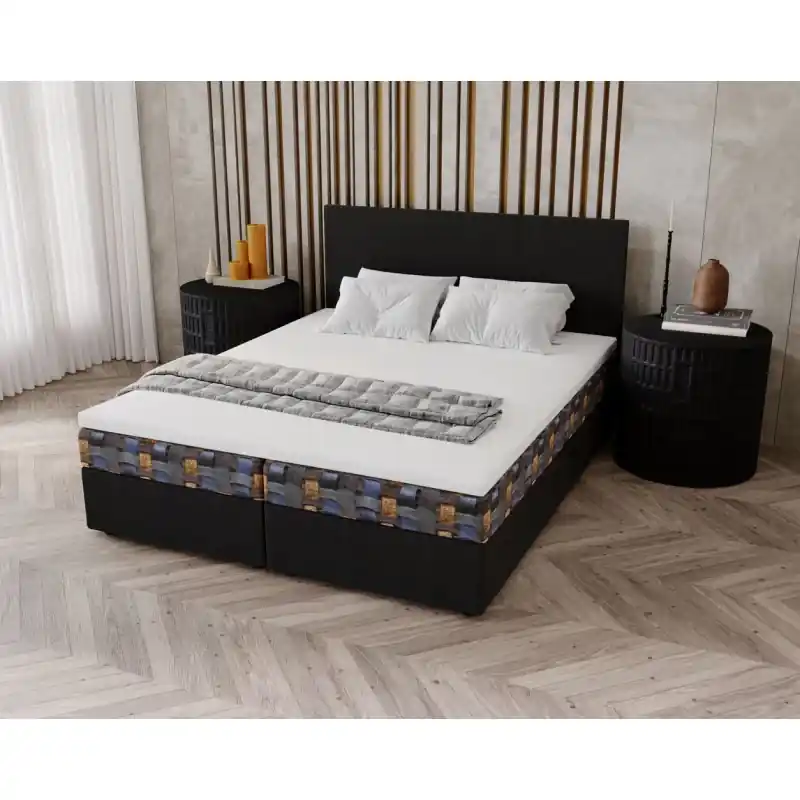 Akční Cena Čalouněná postel 160x200 OTILIE 3 s úložným prostorem - antracit + vzor