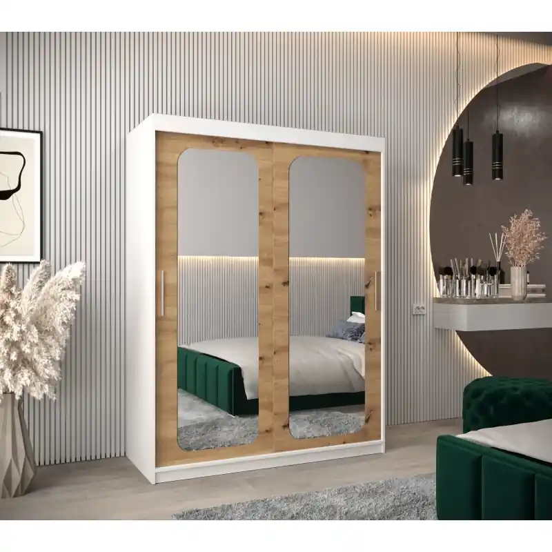 Zrcadlová skříň DONICELA 2 - 150 cm, bílá / artisan Jen Po Omezenou Doba