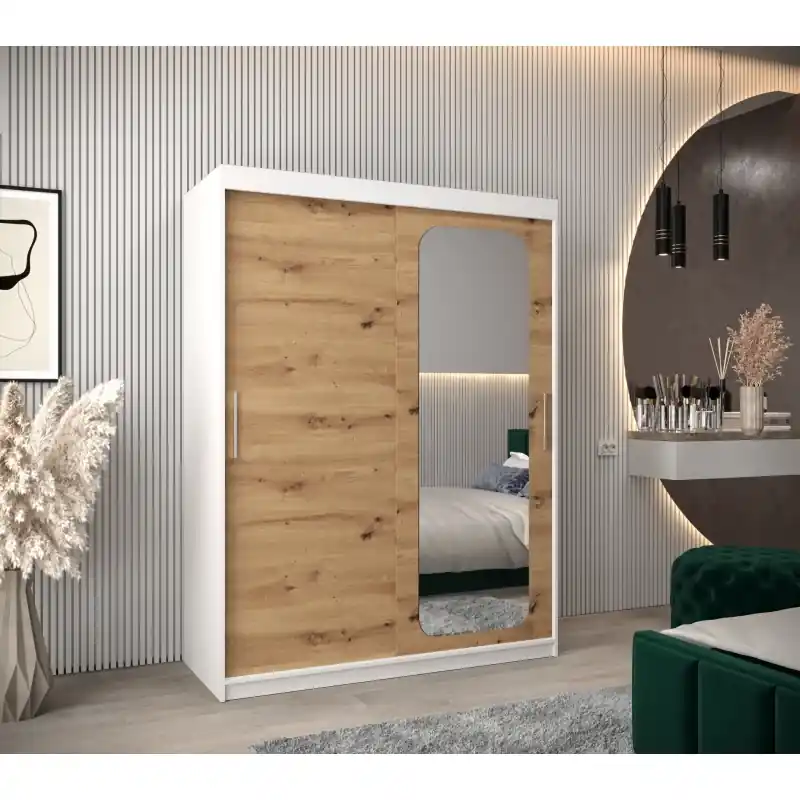Zrcadlová skříň DONICELA 1 - 150 cm, bílá / artisan Cenový Hit