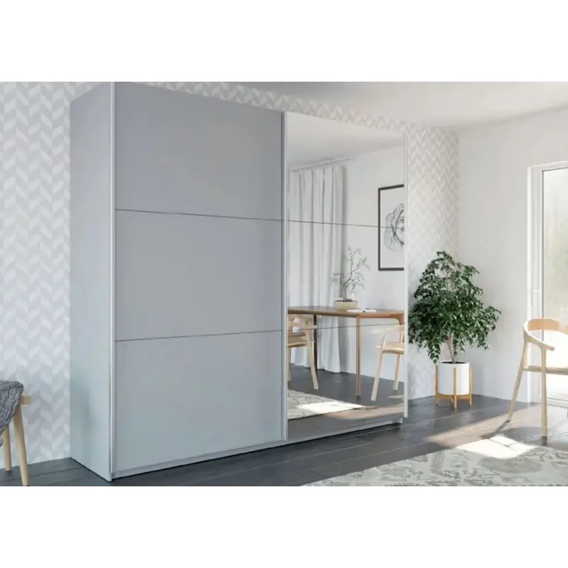 Aktuální Šatní skříň 250 EVELINE se zrcadly - platinová