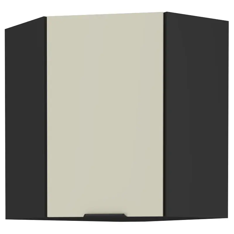 Horní rohová skříňka AGAFIJA 1 - 60x60 cm, cashmere / černá Kup Teď