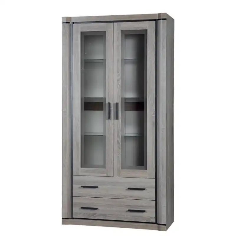 Akční Cena Vysoká vitrína ARIKA - 97 cm, dub lanýž
