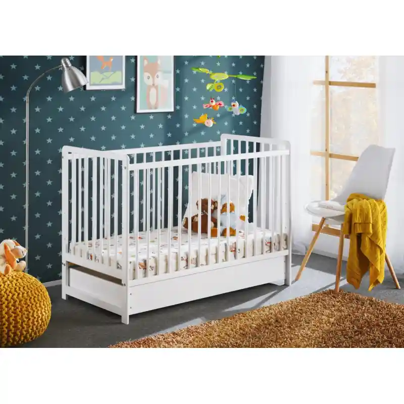 Dětská postýlka s úložným prostorem a matrací ERA - 60x120, bílá Objednat Nyní