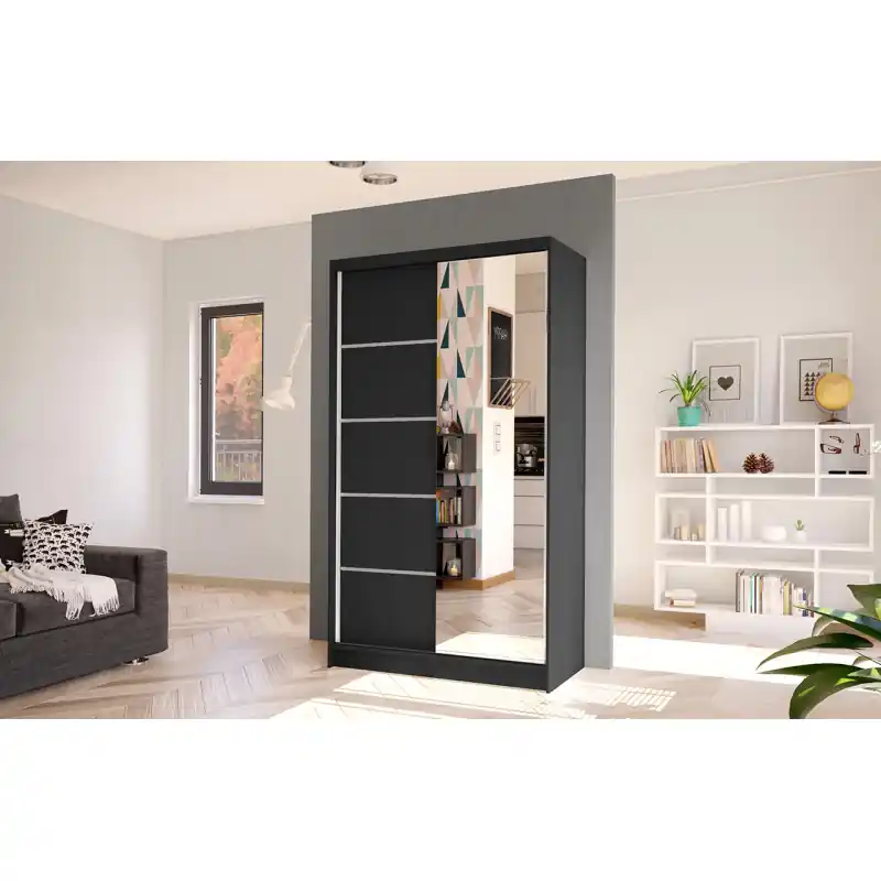 Elegantní šatní skříň ARINI 3 - šířka 100 cm, černá Pouze Dnes