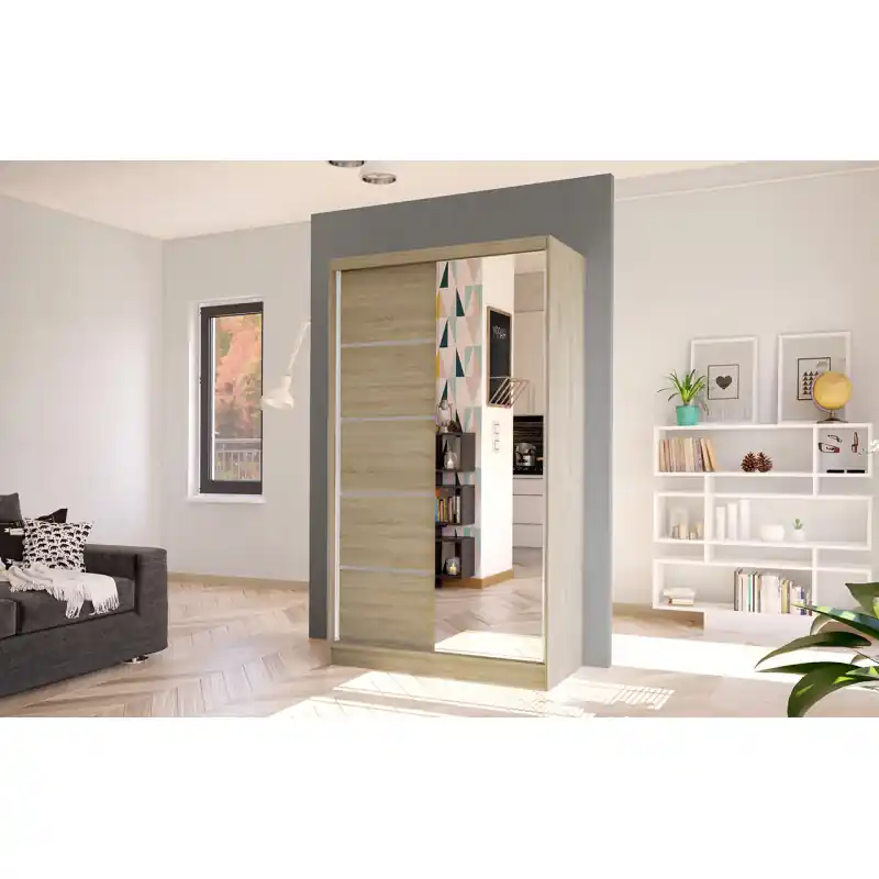 Časově Omezené Elegantní šatní skříň ARINI 3 - šířka 100 cm, dub sonoma