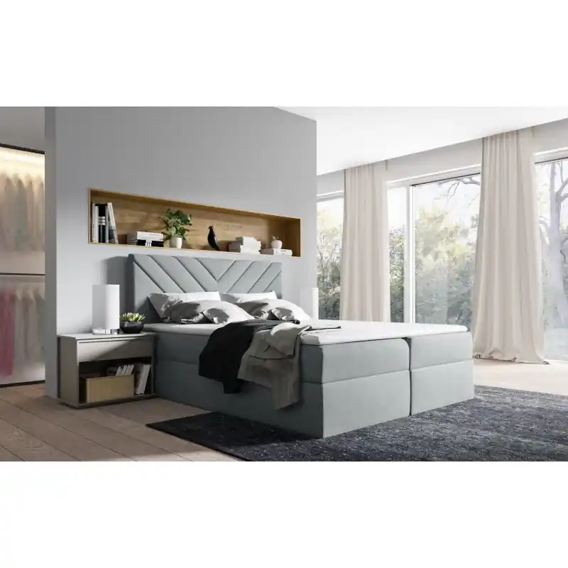 Akce Kontinentální postel IVANA 6 - 180x200, šedá + topper ZDARMA