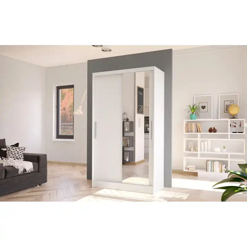 Sleva Moderní šatní skříň BRUNO 6 - šířka 100 cm, bílá