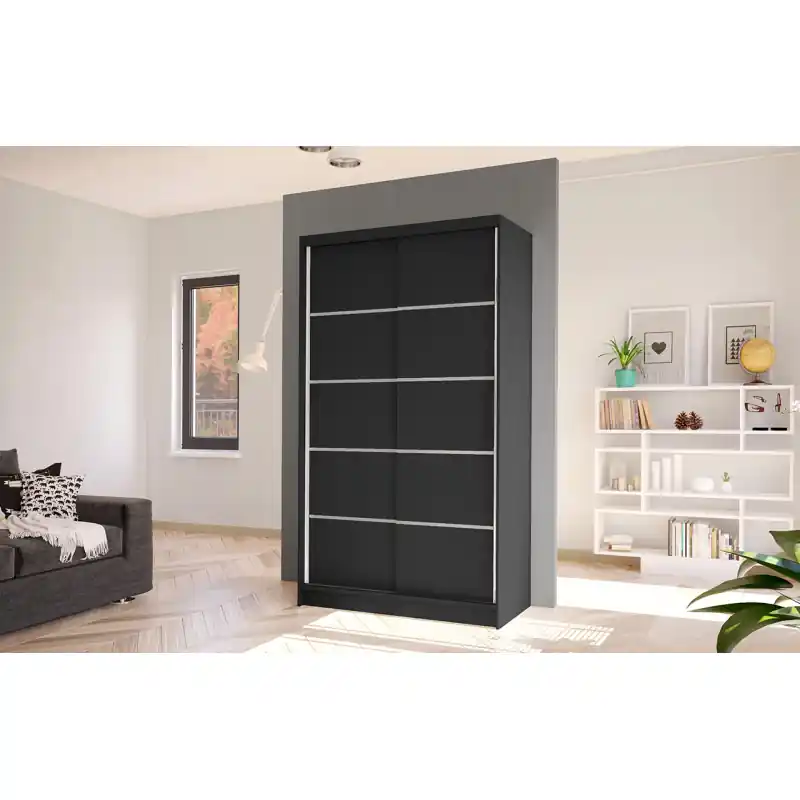 Elegantní šatní skříň ARINI 4 - šířka 100 cm, černá Expresní Doručení