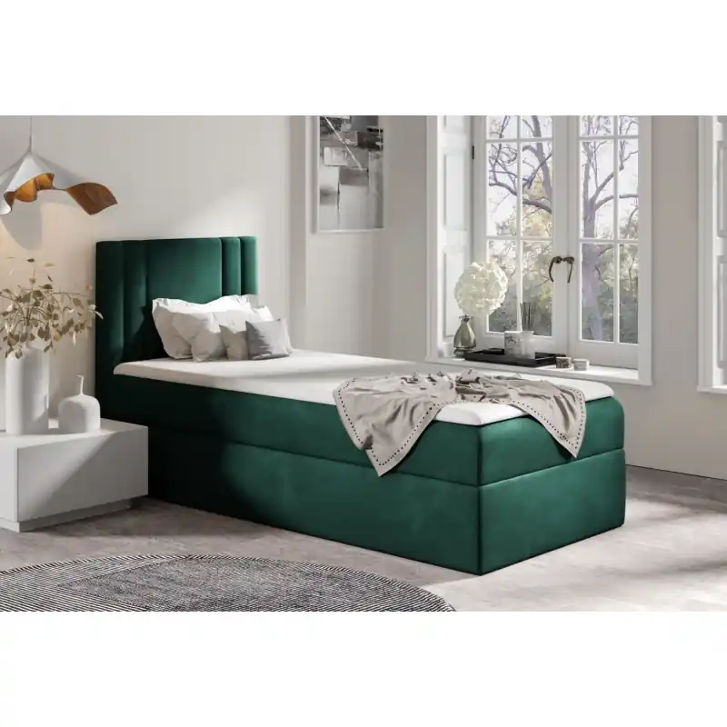 Boxspringová postel CELESTA MINI - 100x200, zelená + topper ZDARMA Akční Nabídka