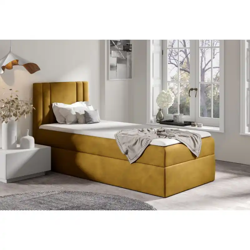 Boxspringová postel CELESTA MINI - 80x200, žlutá + topper ZDARMA Nakupujte Hned