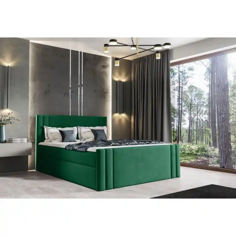 Boxspringová postel CELESTA - 140x200, zelená + topper ZDARMA Nakupujte Hned