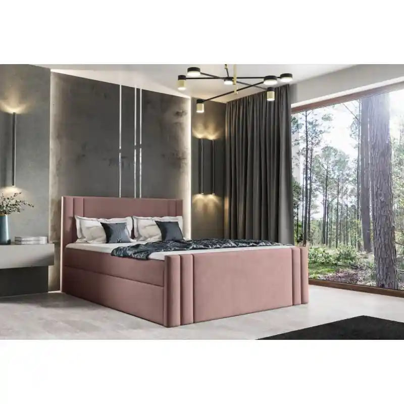 Boxspringová postel CELESTA - 140x200, růžová + topper ZDARMA Odeslání Ihned