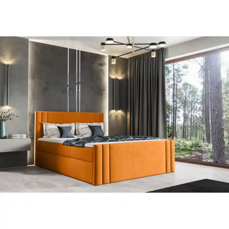 Pouze Dnes Boxspringová postel CELESTA - 120x200, žlutá + topper ZDARMA