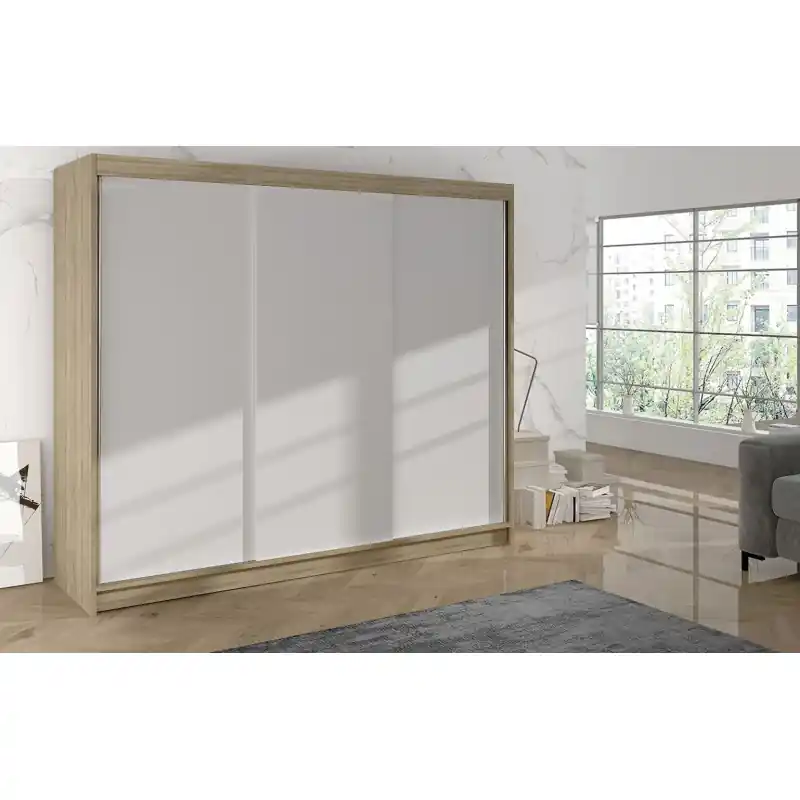 Pouze Dnes Šatní skříň DANIELLA 2 - šířka 200 cm, dub sonoma / bílá