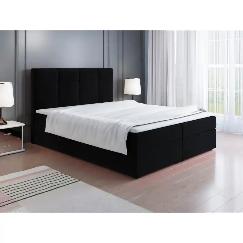 Čalouněná postel LILLIANA 1 - 160x200, černá Akce