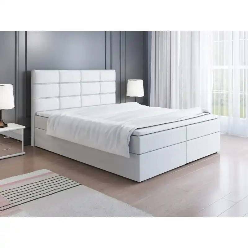 Čalouněná postel LILLIANA 1 - 140x200, bílá Sezónní Sleva