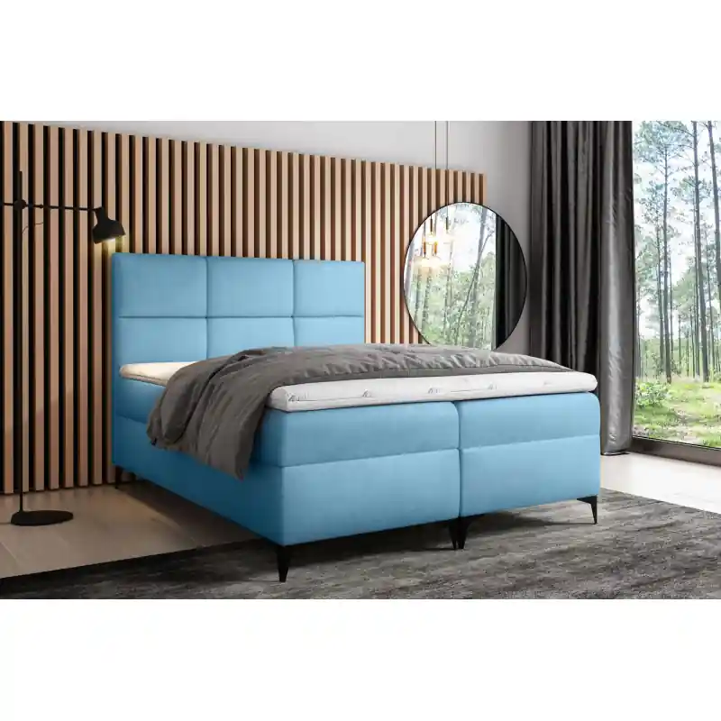 Autentický Designová postel FIZA - 160x200, modrá + topper ZDARMA