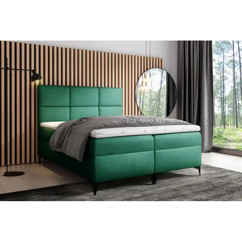Značkový Designové jednolůžko FIZA - 120x200, zelená + topper ZDARMA
