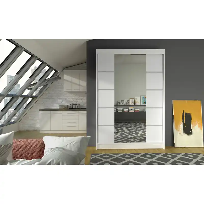 Finální Výprodej Moderní šatní skříň LINH 5 - šířka 120 cm, bílá