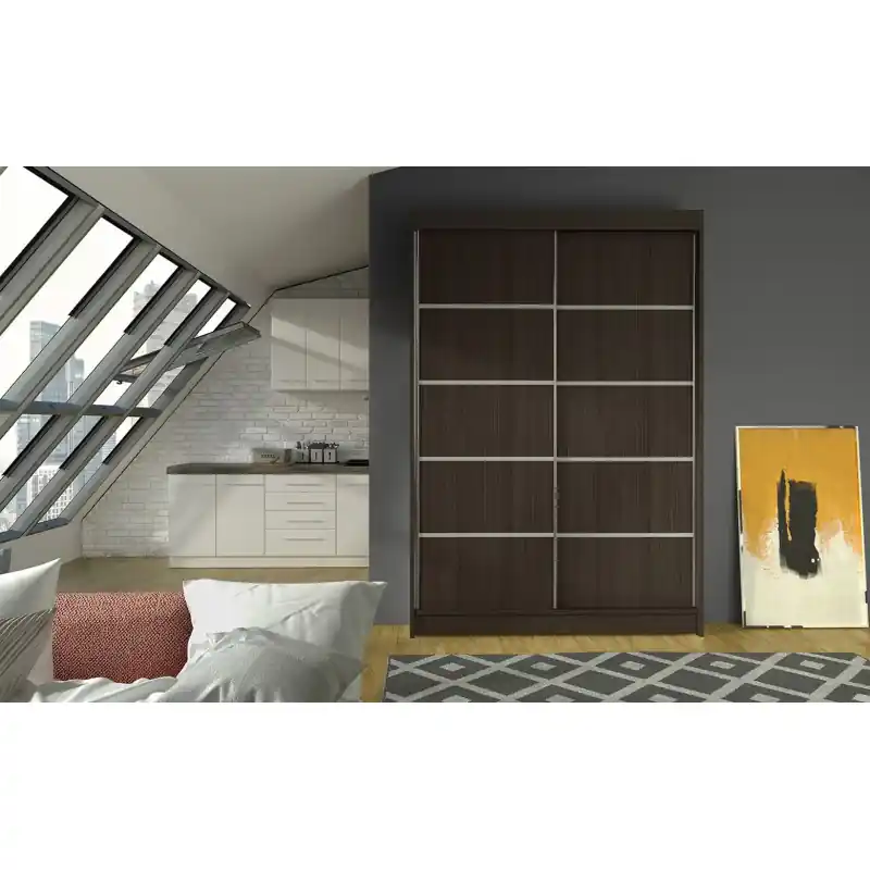 Přímo Od Výrobce Moderní šatní skříň LINH 4 - šířka 120 cm, čoko