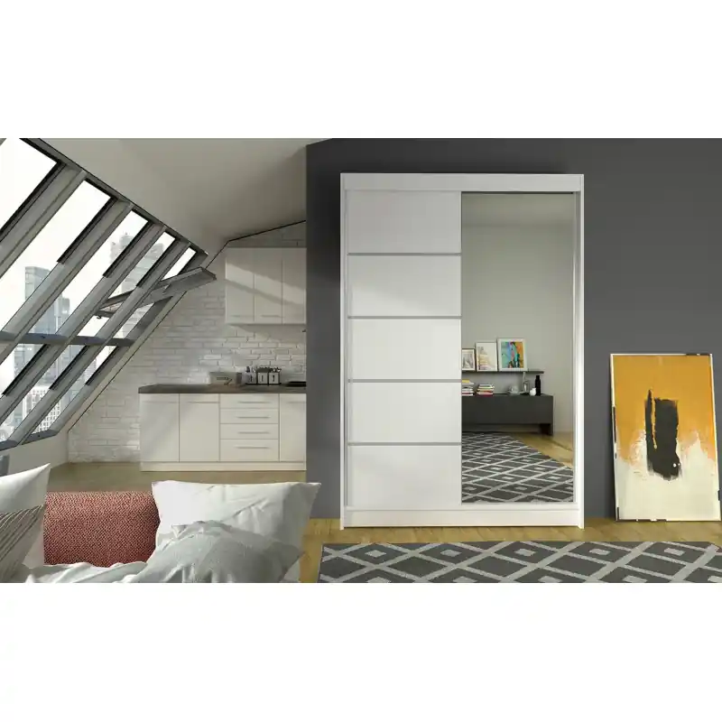 Výprodej Moderní šatní skříň LINH 3 - šířka 120 cm, bílá