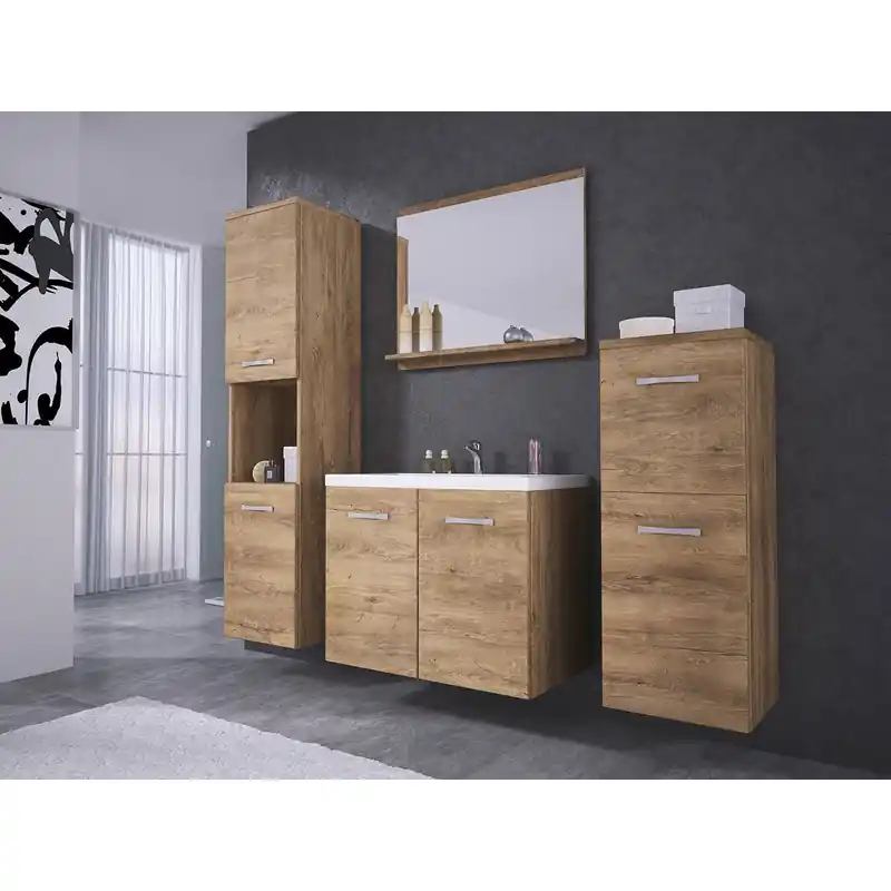 Aktuální Koupelnová sestava s umyvadlem WHITNEY - dub lefkas + baterie Economico ZDARMA