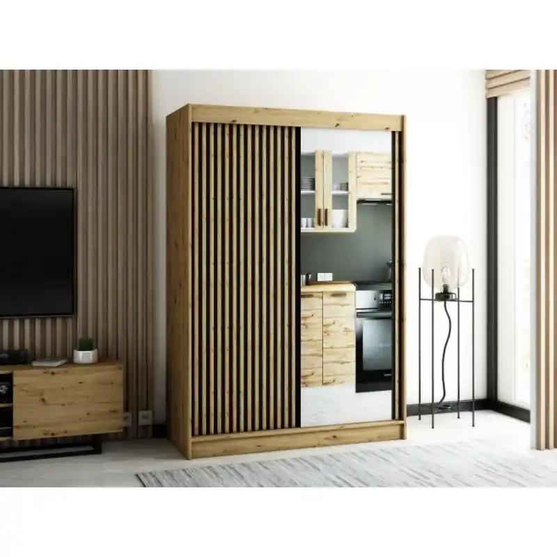 Kup Teď Praktická šatní skříň LENOX 2 150 - dub artisan / černá