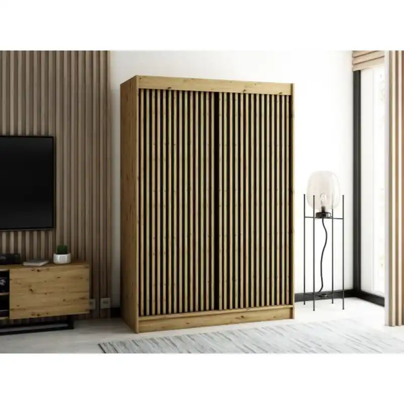 Praktická šatní skříň LENOX 1 150 - dub artisan / černá Akční Cena
