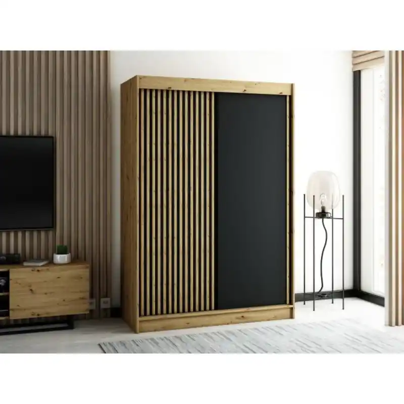 Rychlé Dodání Praktická šatní skříň LENOX 150 - dub artisan / černá