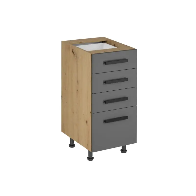 Akční Cena Kuchyňská skříňka se šuplíky VALEN 2 - šířka 40 cm, dub artisan / šedá