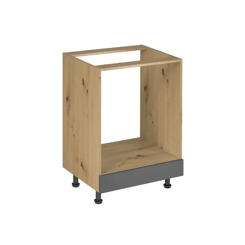 Cenově Výhodný Kuchyňská skříňka pro vestavnou troubu VALEN - šířka 60 cm, dub artisan / šedá