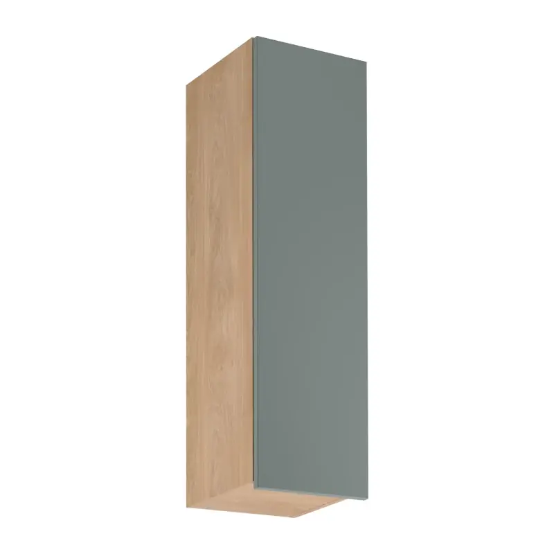 Vysoká horní kuchyňská skříňka SALERNO - šířka 30 cm, dub / zelená Levný