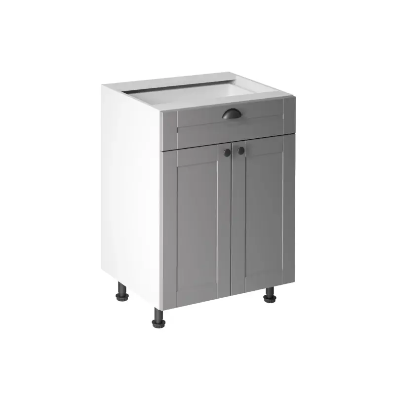 Akce Dolní skříňka se šuplíkem LUMEA - šířka 60 cm, šedá / bílá