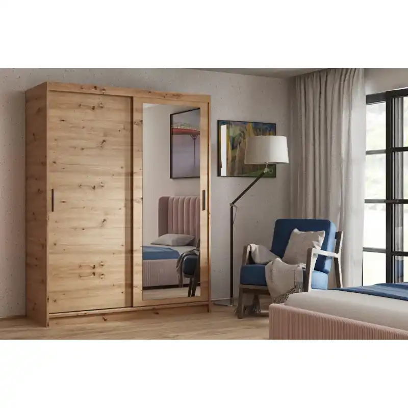 Akce Dvoudveřová skříň se zrcadlem 120 cm SKRONA - dub artisan
