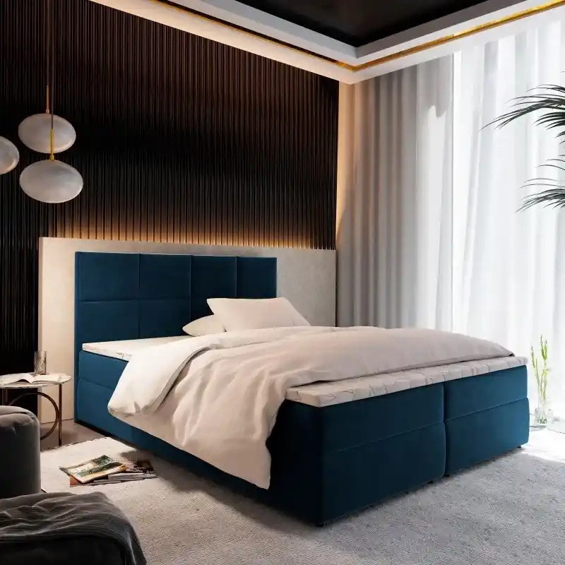 Americká postel 160x200 LIVIE 2 - tmavě modrá Omezená Nabídka
