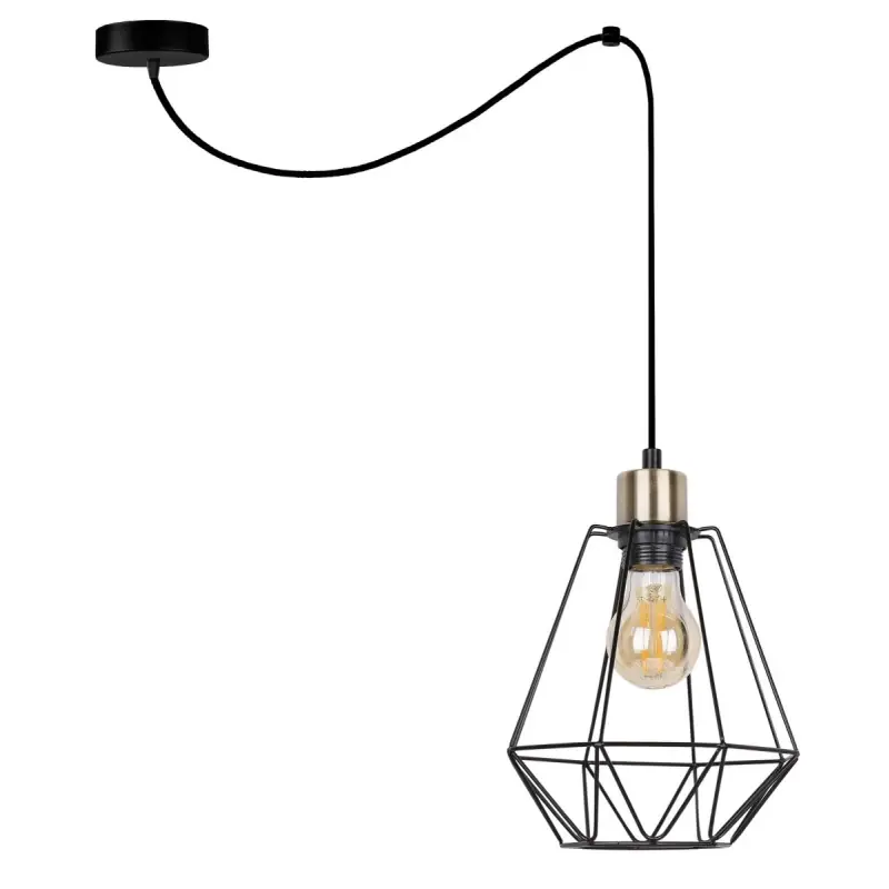 Značkový Závěsné industriální světlo PRIMO 2 - 1xE27, 60W, patina / černé