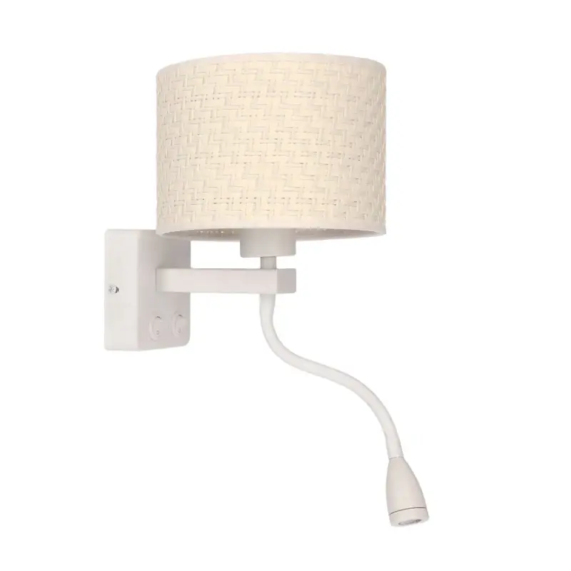 Akční Nabídka Nástěnná lampa se čtecím ramenem POLO - 1xE27, 40W + LED 2W, 3200K (teplá bílá), bílá / krémová
