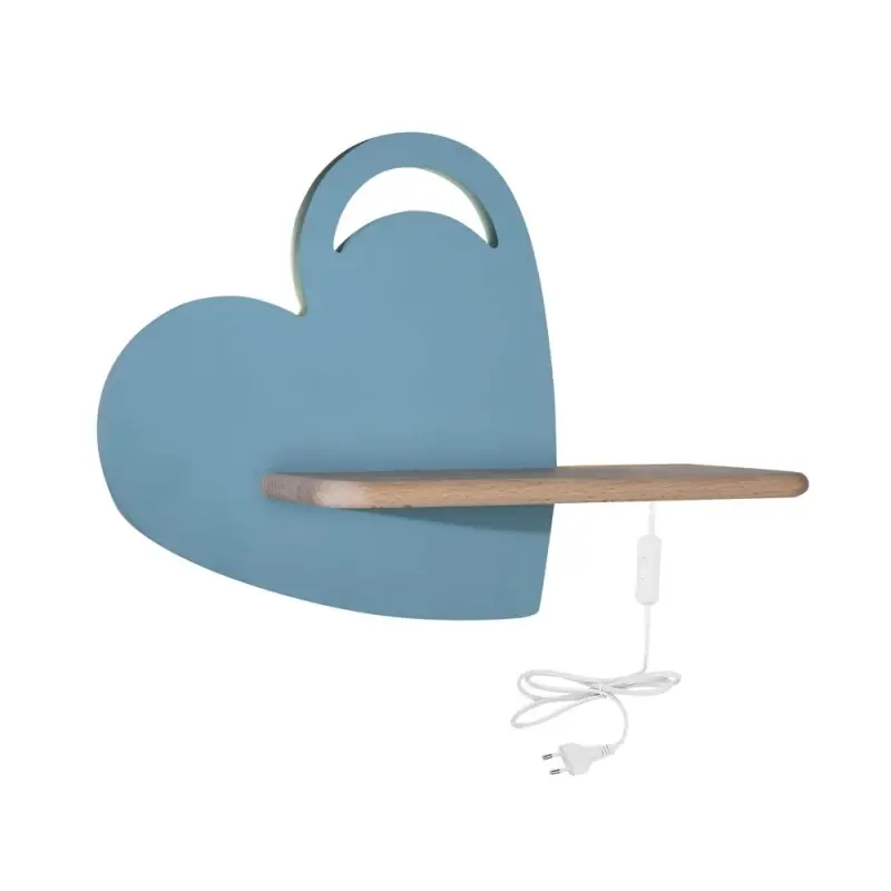 Akční Cena Dětská LED nástěnná lampa do zásuvky HEART - 5W, 4000K (denní bílá), modrá