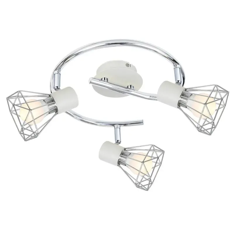 Značkový Stropní bodové osvětlení VERVE - 3xE14, 40W, kruhové, bílé / chromované