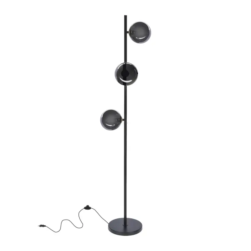 Akční Cena Art deco stojací lampa KAMA - 3xG9, 28W, černá / grafitová