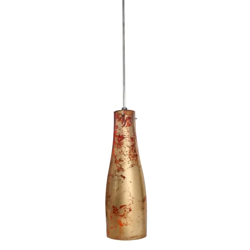 Akční Cena Moderní závěsné svítidlo BUTELKA - 1xE27, 60W, červené / zlaté