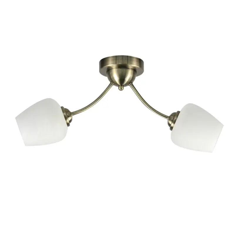 Aktuální Rustikální stropní osvětlení ZINA - 2xE27, 40W, patina / bílé