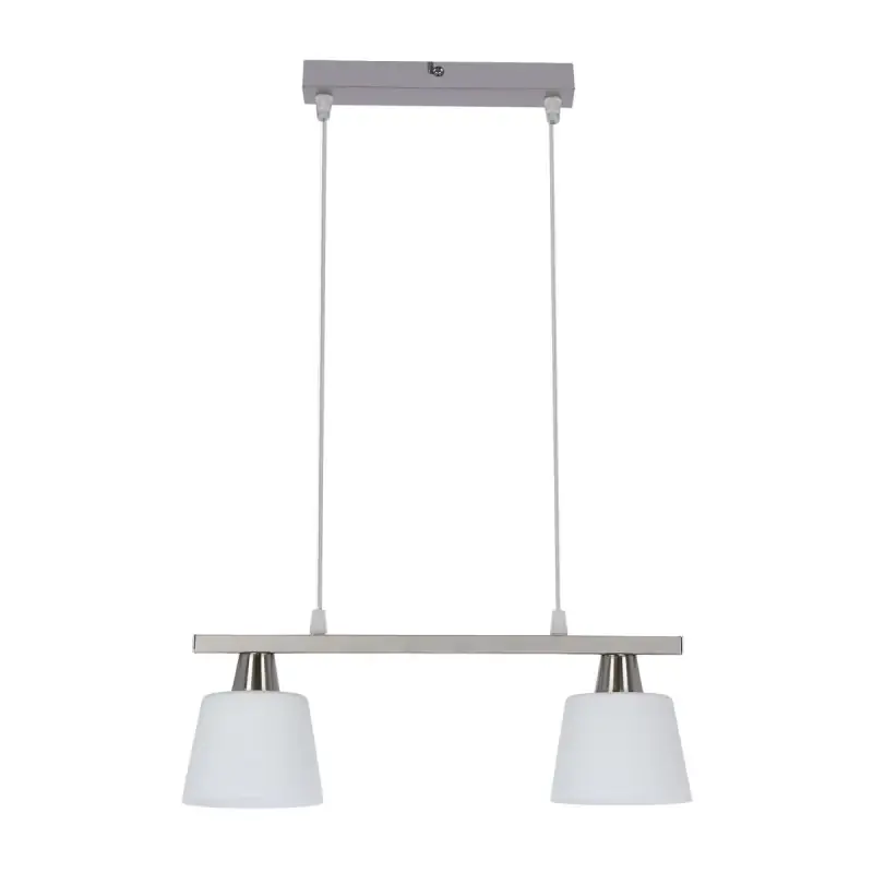 Závěsné svítidlo nad jídelní stůl HYBRYDA - 2xE14, 40W, stříbrné / bílé Top Prodej