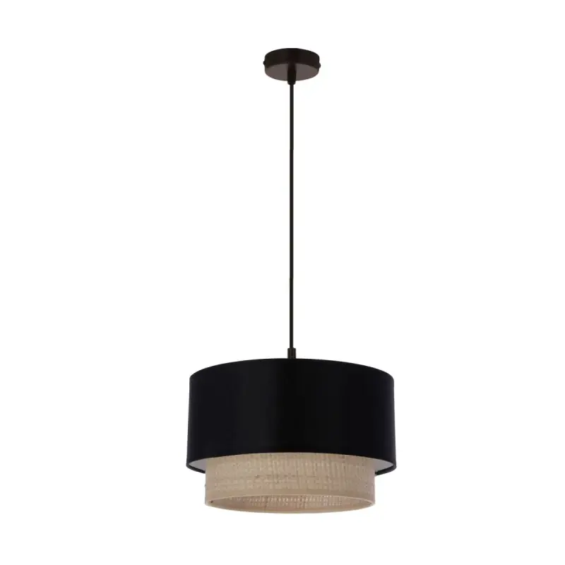 Závěsný kulatý lustr SFERIA - 1xE27, 60W, černý / béžový Nová Kolekce
