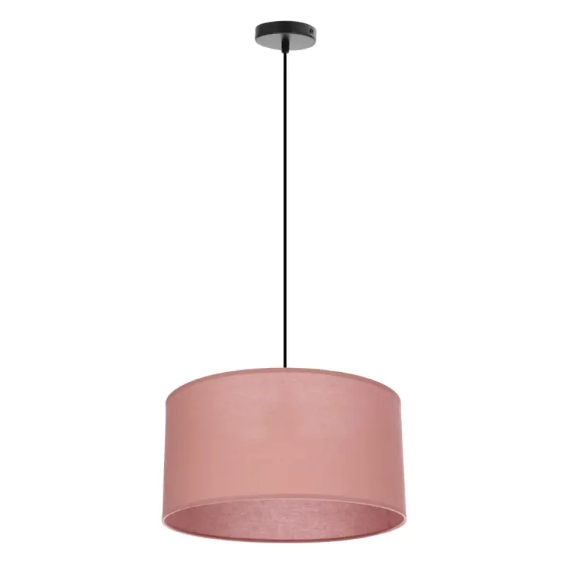 Závěsný kulatý lustr SHANTI - 1xE27, 40W, černý / vřesový růžový Levný