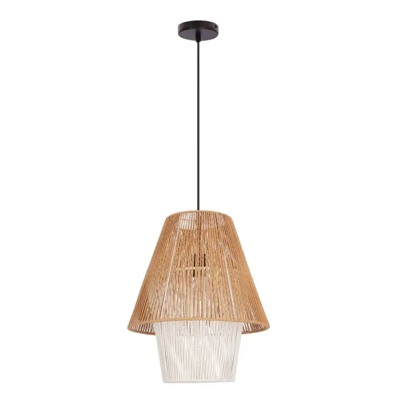 Akční Cena Závěsné osvětlení AFRICA - 1xE27, 40W, 40cm, kulaté, černé / béžové / bílé