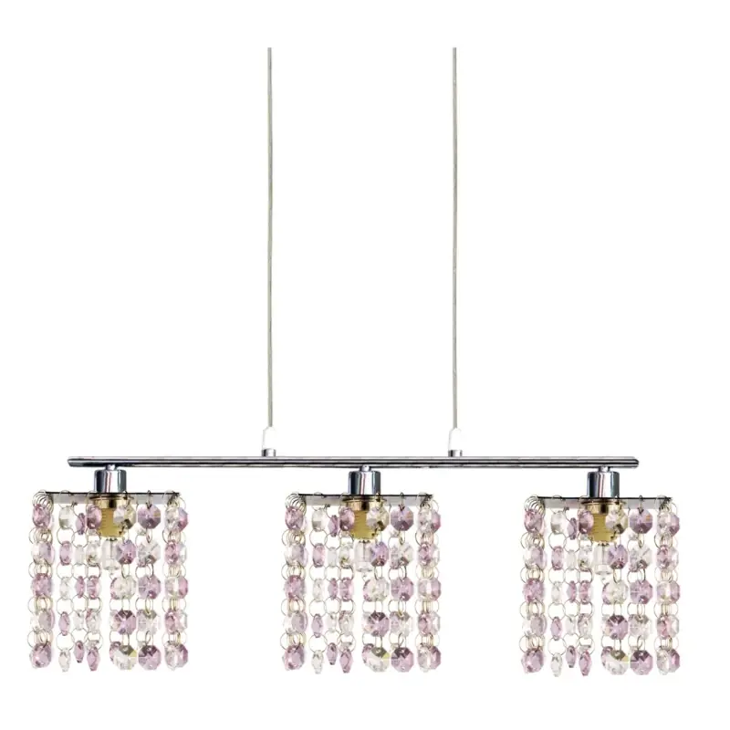 Akční Cena Závěsné svítidlo nad jídelní stůl CLASSIC - 3xG9, 40W, chromované / fialové