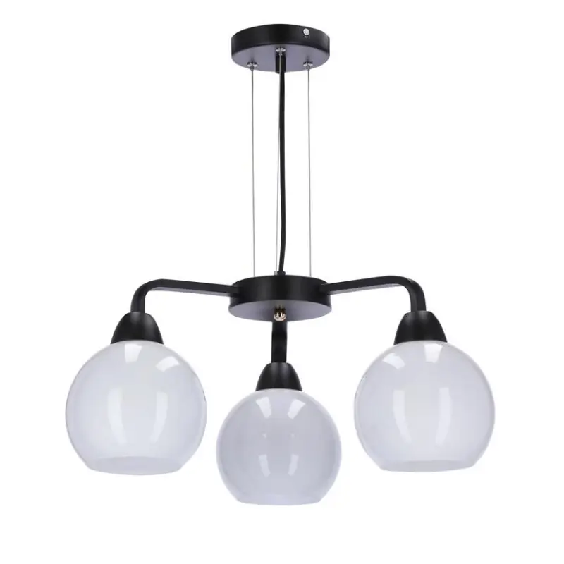 Závěsné tříramenné moderní osvětlení CALDERA - 3xE27, 60W, černé / bílé Značkový