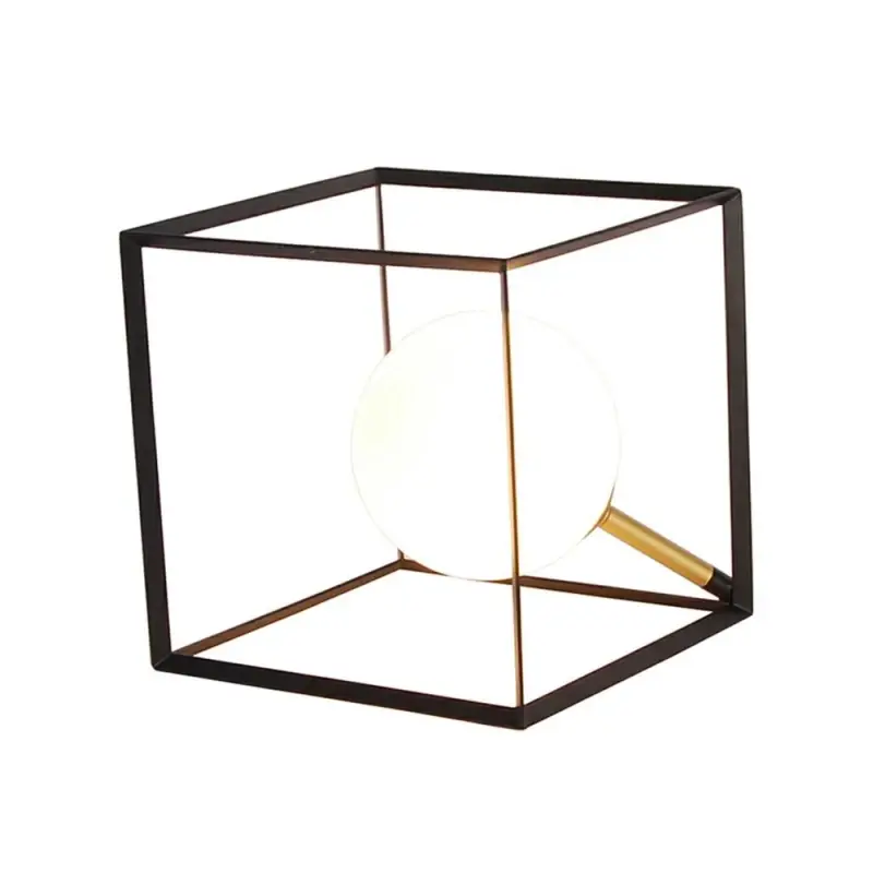 Akční Cena Stolní industriální lampa WEERT - 1xG9, 28W, 15x15cm, černá / zlatá