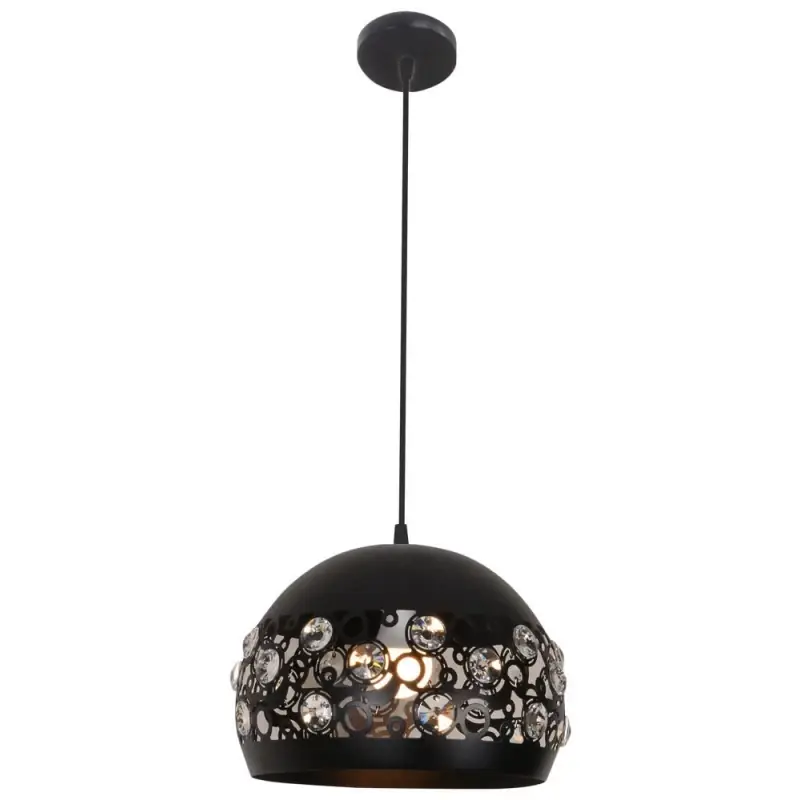 Závěsný designový lustr na lanku JOLINA - 1xE27, 40W, černý Expresní Doručení